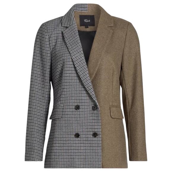 Rails Cody Double Breasted Blazer Mixed Mini Check Pattern Size M - Picture 1 of 12